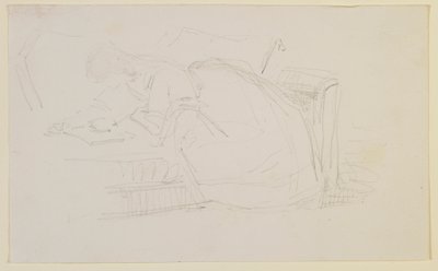 Uma garota reclinada em um sofá, lendo de James Abbott McNeill Whistler