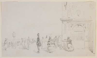 Um grupo de figuras em uma esplanada de James Abbott McNeill Whistler