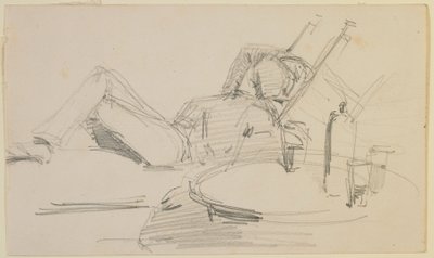 Um homem reclinado em uma cama de James Abbott McNeill Whistler
