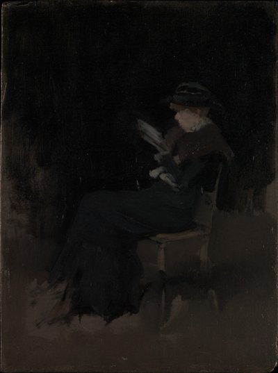 Composição em preto: rapariga a ler de James McNeill Whistler