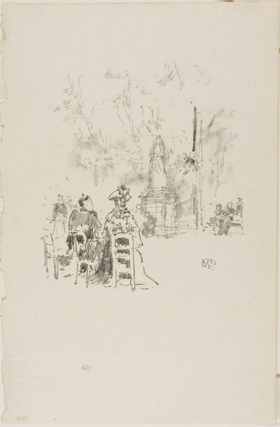 Conversa sob a Estátua, Jardins de Luxemburgo de James Abbott McNeill Whistler