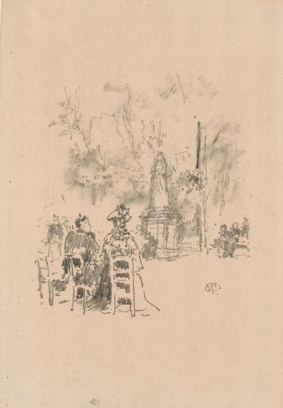 Conversa sob a Estátua, Jardins de Luxemburgo de James Abbott McNeill Whistler