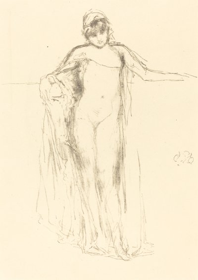 Modelo drapeado, em pé de James Abbott McNeill Whistler
