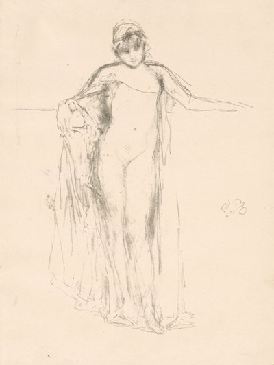 Modelo drapeado, em pé de James McNeill Whistler