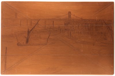 Placa de gravura: Old Hungerford Bridge de James Abbott McNeill Whistler