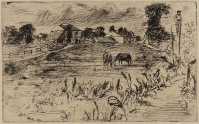 Paisagem com cavalos de James Abbott McNeill Whistler