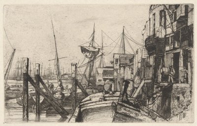 Limehouse, da série do Tamisa (Uma série de dezasseis águas-fortes com cenas no Tamisa e outros temas) de James McNeill Whistler
