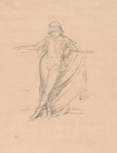 Pequena Figura Drapejada, Inclinada de James Abbott McNeill Whistler