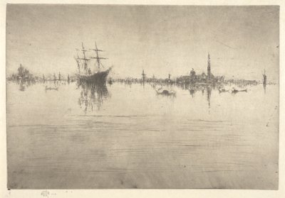 Nocturno, do Primeiro Conjunto de Veneza (Veneza, Uma Série de Doze Gravuras) de James Abbott McNeill Whistler