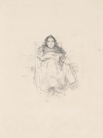 Estudo de retratos: Sra. Philip, No. 3 (reto) Estudo de Retrato: Geneviève Mallarmé (verso) de James McNeill Whistler