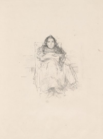Estudo de retratos: Sra. Philip, No. 3 (reto) Estudo de Retrato: Geneviève Mallarmé (verso) de James Abbott McNeill Whistler