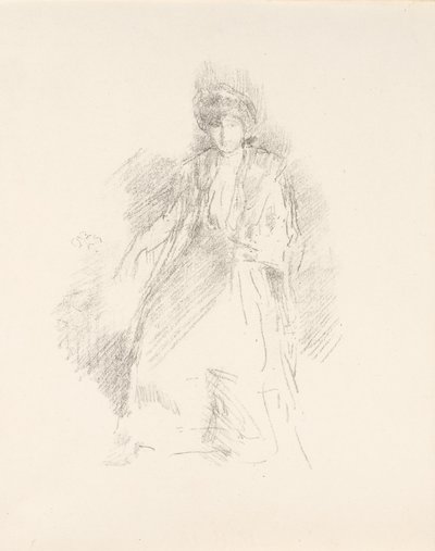 Retrato de uma jovem usando um chapéu [Senhorita Seaton] de James Abbott McNeill Whistler