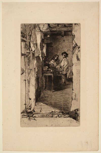 Apanhadores de trapos, Quartier Mouffetard, Paris de James McNeill Whistler