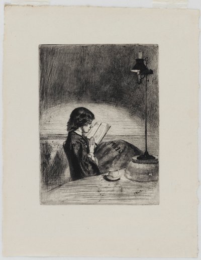 Leitura à luz da lâmpada de James Abbott McNeill Whistler