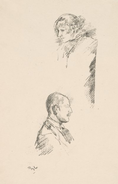 Esboços de Miss Philip e Mr. A. Studd de James Abbott McNeill Whistler
