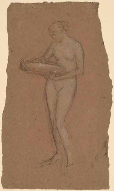 Nu feminino em pé segurando uma tigela [reto] de James Abbott McNeill Whistler