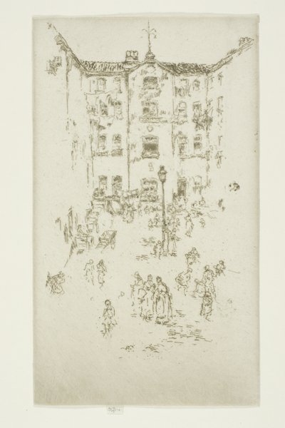 O pátio, Bruxelas de James Abbott McNeill Whistler