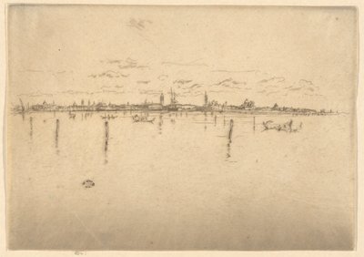 A Pequena Veneza, do Primeiro Conjunto de Veneza (Veneza, Uma Série de Doze Gravuras) de James Abbott McNeill Whistler