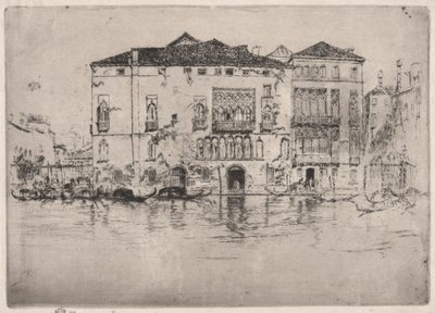 Os Palácios, do Primeiro Conjunto de Veneza (Veneza, Uma Série de Doze Gravuras) de James Abbott McNeill Whistler