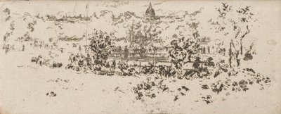 O Panteão do Terraço, Jardins de Luxemburgo de James Abbott McNeill Whistler