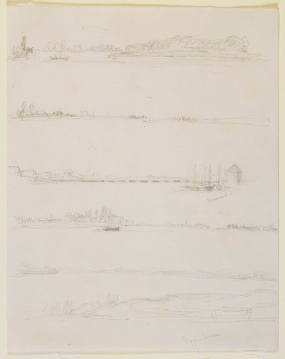 O Reno, perto de Worms e Oppenheim de James Abbott McNeill Whistler