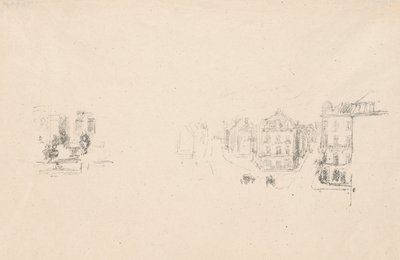 Dois Esboços de Julgamento: A. Grand Rue, Dieppe; B. Um Interior de James Abbott McNeill Whistler