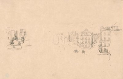 Dois esboços de ensaio: A. Grande Rue, Dieppe; B. Um Interior de James McNeill Whistler