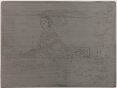 <em>En Plein Soleil</em>. Placa não cancelada de Twelve Etchings from Nature (The French Set) de James Abbott McNeill Whistler