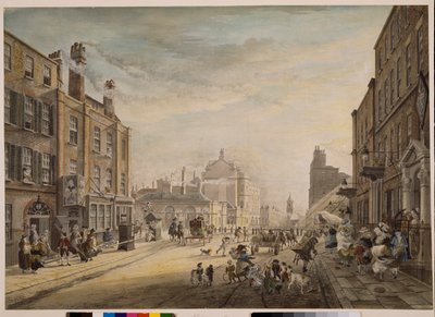 Vista para a Hanover Square, mostrando a Holles Street, Londres, 1773-1791 de James Miller