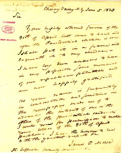 Agradeço sua resposta em 30 de abril, que pretende enquadrar e economizar para seus filhos. (2 páginas) de James O. Morse