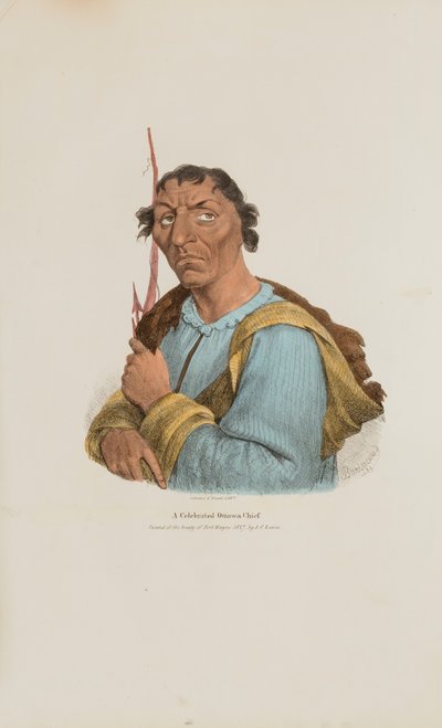Um célebre chefe Ottowa, de The Aboriginal Portfolio de James Otto Lewis