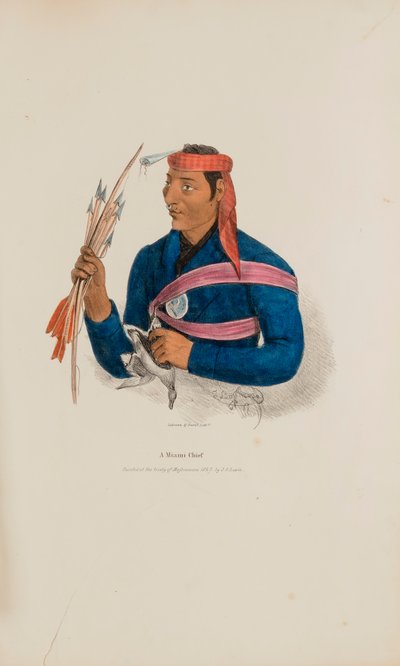 Um chefe de Miami, de The Aboriginal Portfolio de James Otto Lewis