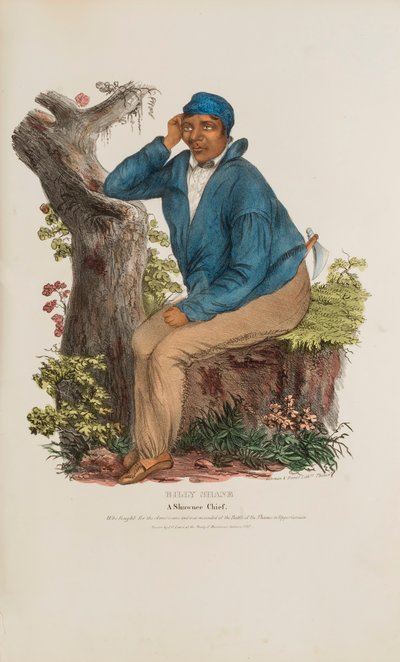 BILLY SHANE; Um chefe Shawnee, de The Aboriginal Portfolio de James Otto Lewis