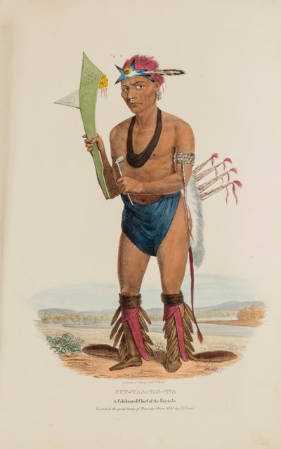 CUT-TAA-TAS-TIA; Um chefe célebre da tribo Fox, de The Aboriginal Portfolio de James Otto Lewis