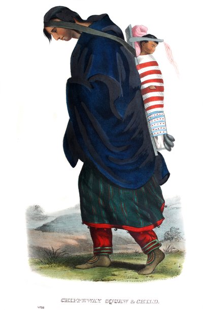 Chippeway (Ojibwe) mulher e criança de James Otto Lewis