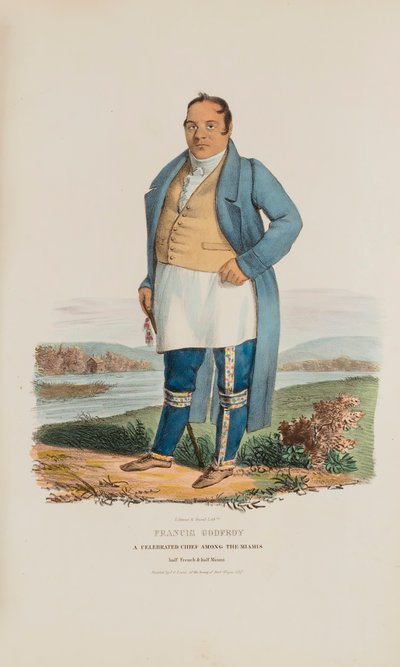 FRANCIS GODFROY; Um chefe célebre entre os Miamis, de The Aboriginal Portfolio de James Otto Lewis