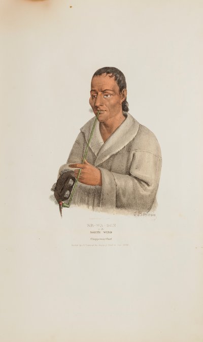 KE-WA-DIN ou o Vento Norte; Um Chefe Chippeway, de The Aboriginal Portfolio de James Otto Lewis
