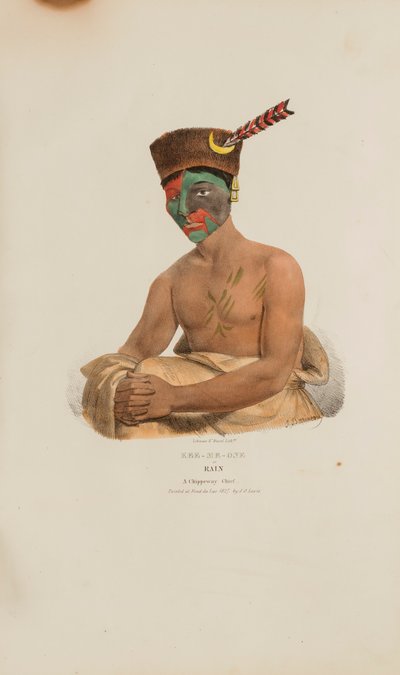 KEE-ME-ONE ou Rain; Um chefe Chippeway, de The Aboriginal Portfolio de James Otto Lewis