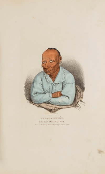 KER-O-MENEE; Um célebre chefe Winnebago, de The Aboriginal Portfolio de James Otto Lewis