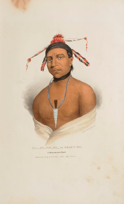 MA-KO-ME-TA ou o óleo do urso; um chefe de Monomonie, de The Aboriginal Portfolio de James Otto Lewis