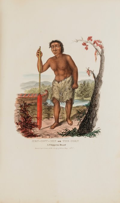 MEN-DOW-MIN ou O Milho; Um anão Chippewa, de The Aboriginal Portfolio de James Otto Lewis