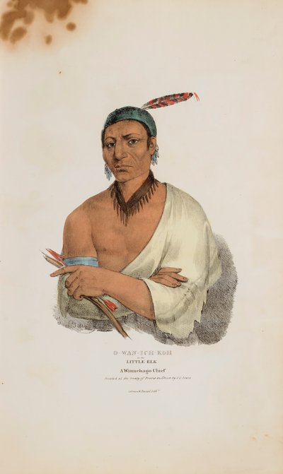 O-WAN-ICH-KOH ou o Pequeno Alce; um chefe Winnebago, de The Aboriginal Portfolio de James Otto Lewis