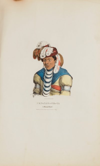 PEN-NOW-WE-TA; Um chefe de Miami, de The Aboriginal Portfolio de James Otto Lewis