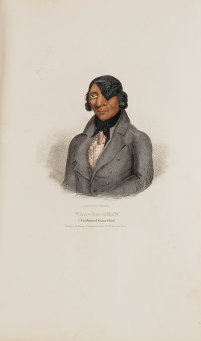 WAA-BA-SHAW; Um célebre chefe Sioux, de The Aboriginal Portfolio de James Otto Lewis