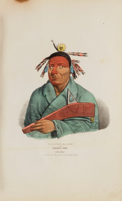 WAA-TOP-E-NOT ou a cama da águia; um chefe raposa, de The Aboriginal Portfolio de James Otto Lewis