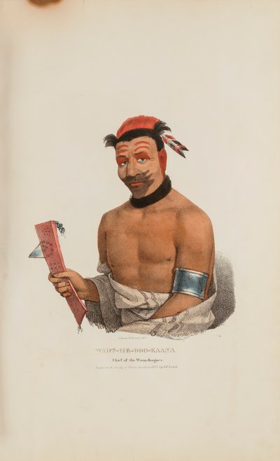 WADT-HE-DOO-KAANA; Chefe dos Winnebagoes, de The Aboriginal Portfolio de James Otto Lewis