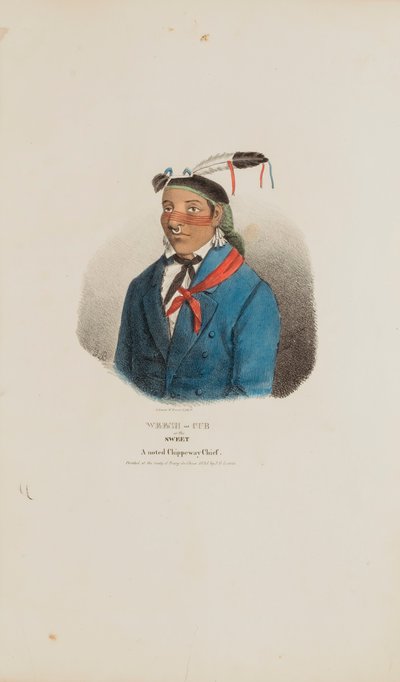 WEESH-CUB ou o Doce; Um notável chefe Chippeway, de The Aboriginal Portfolio de James Otto Lewis