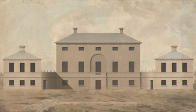 Shrubland Hall, Suffolk: Elevação de James Paine