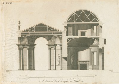 Weston-under-Lizard - O Templo de Diana: gravura, nº [c 1765-1770] de James Paine