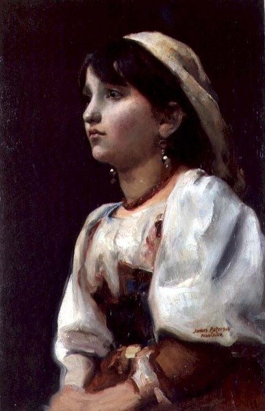 Garota Italiana, c.1890 (óleo sobre tela) de James Paterson